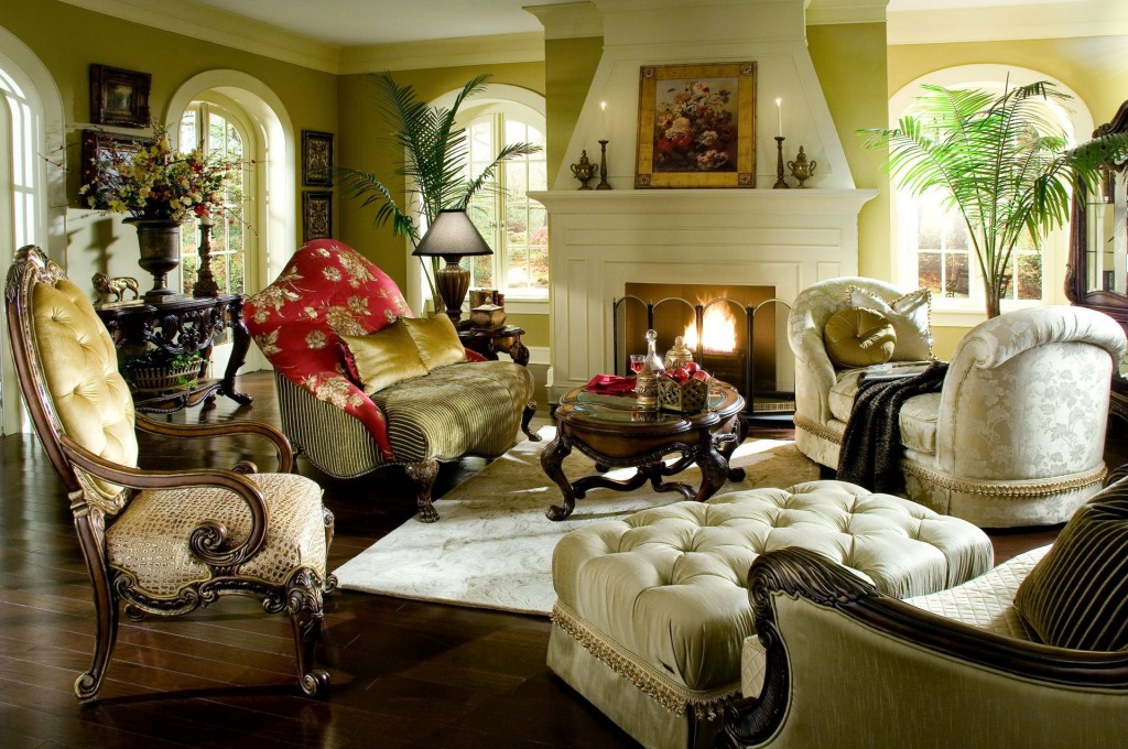interior-design-style-design-room-fireplace-fire-sofa-chair-table-chair-pillows-flowers